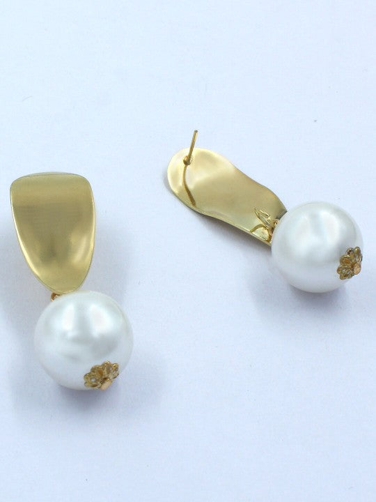 Gold Plated Beads Drop Earrings
