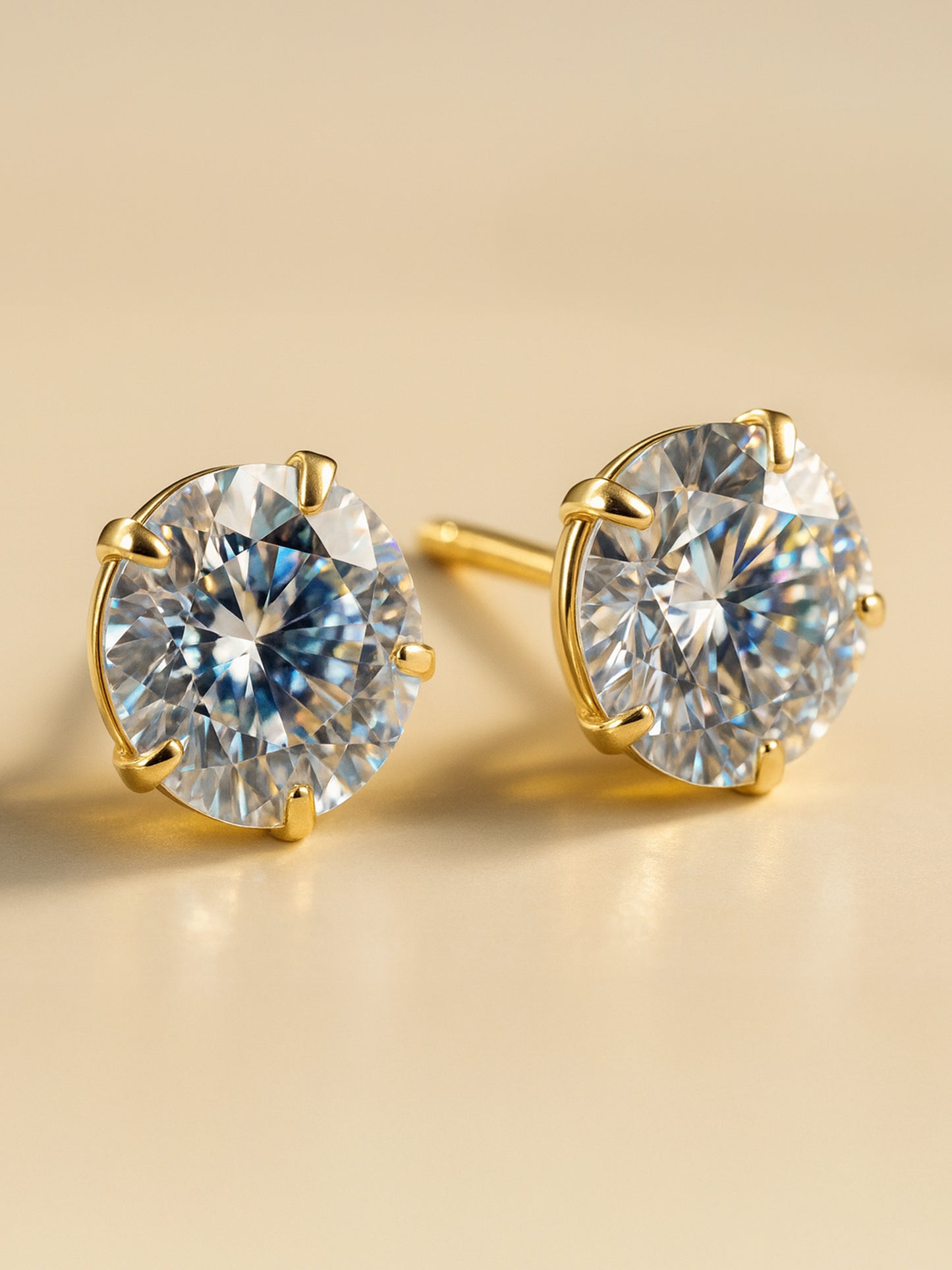Gold Plated AD Minimal Stud Earrings