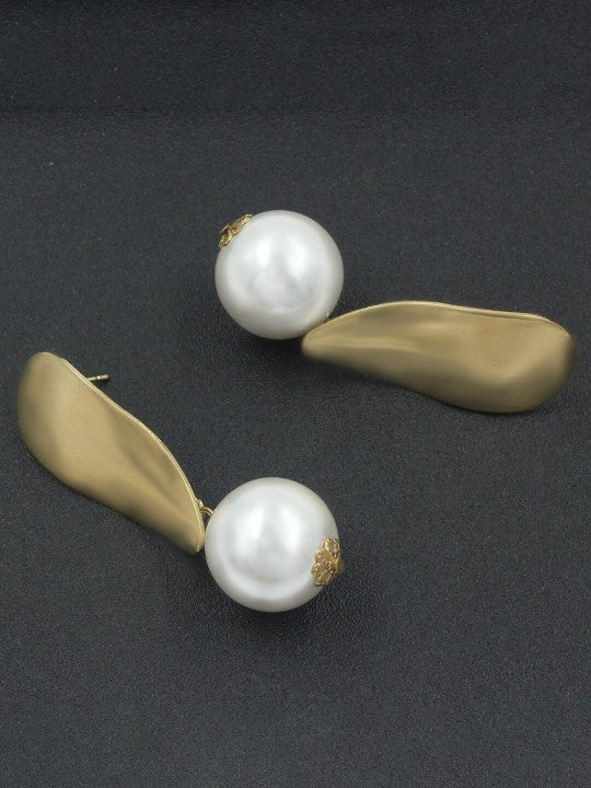 Gold Plated Beads Drop Earrings