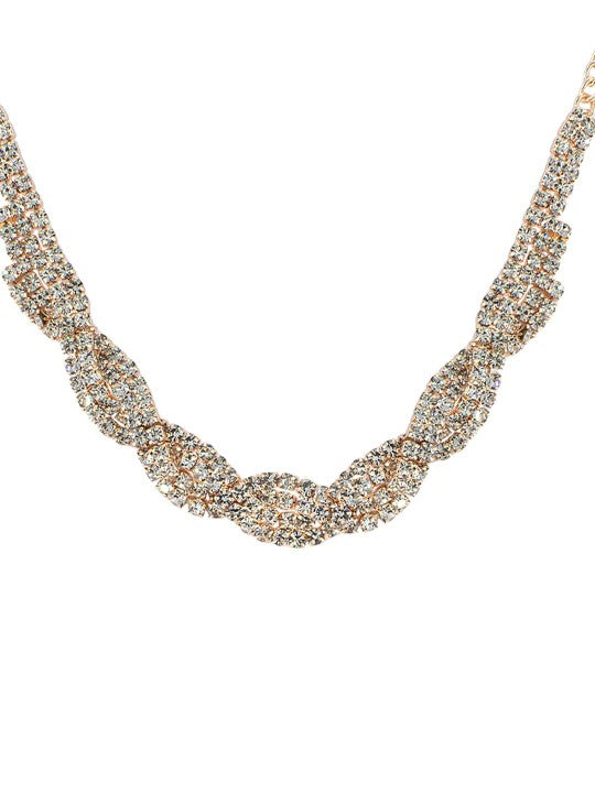 Rose Gold-Plated CZ-Studded Jewellery Set