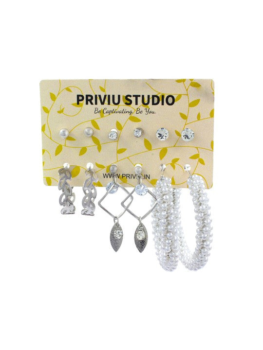 Pack of 6 Hoop & Stud Earrings