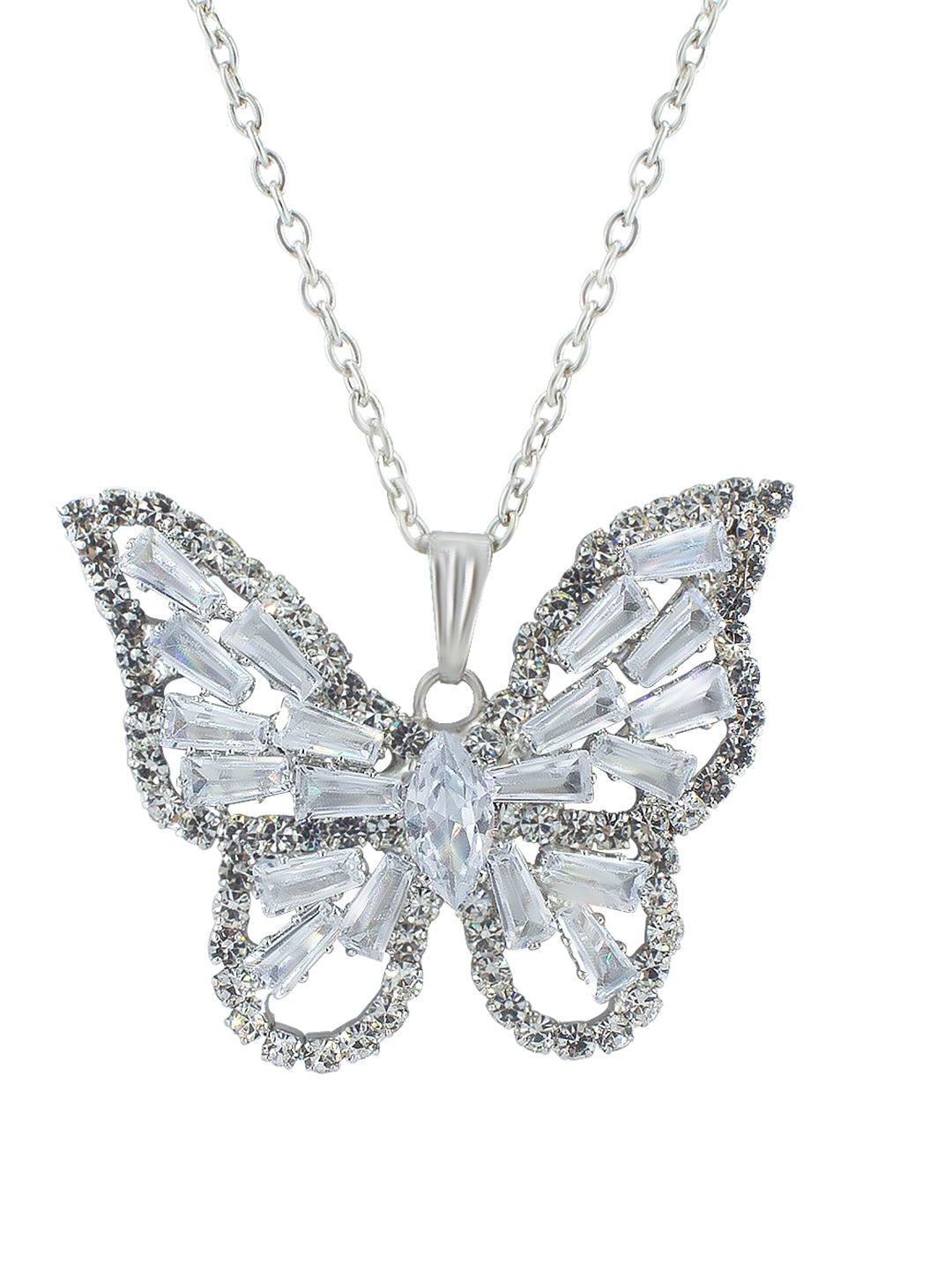 Butterfly CZ Pendant Set With Bracelet & Adjustable Finger Ring
