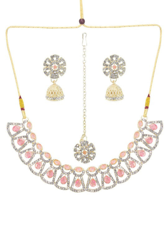 Pink Floral Jewellery Set