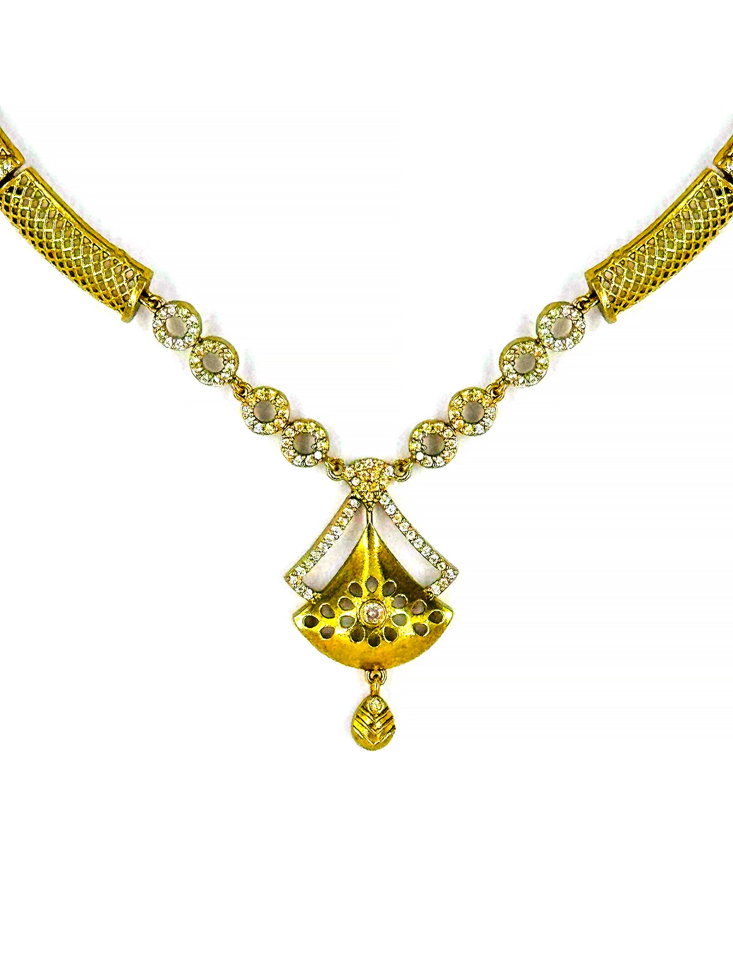 Gold Plated AD Minimal Traditional Jewellery Set