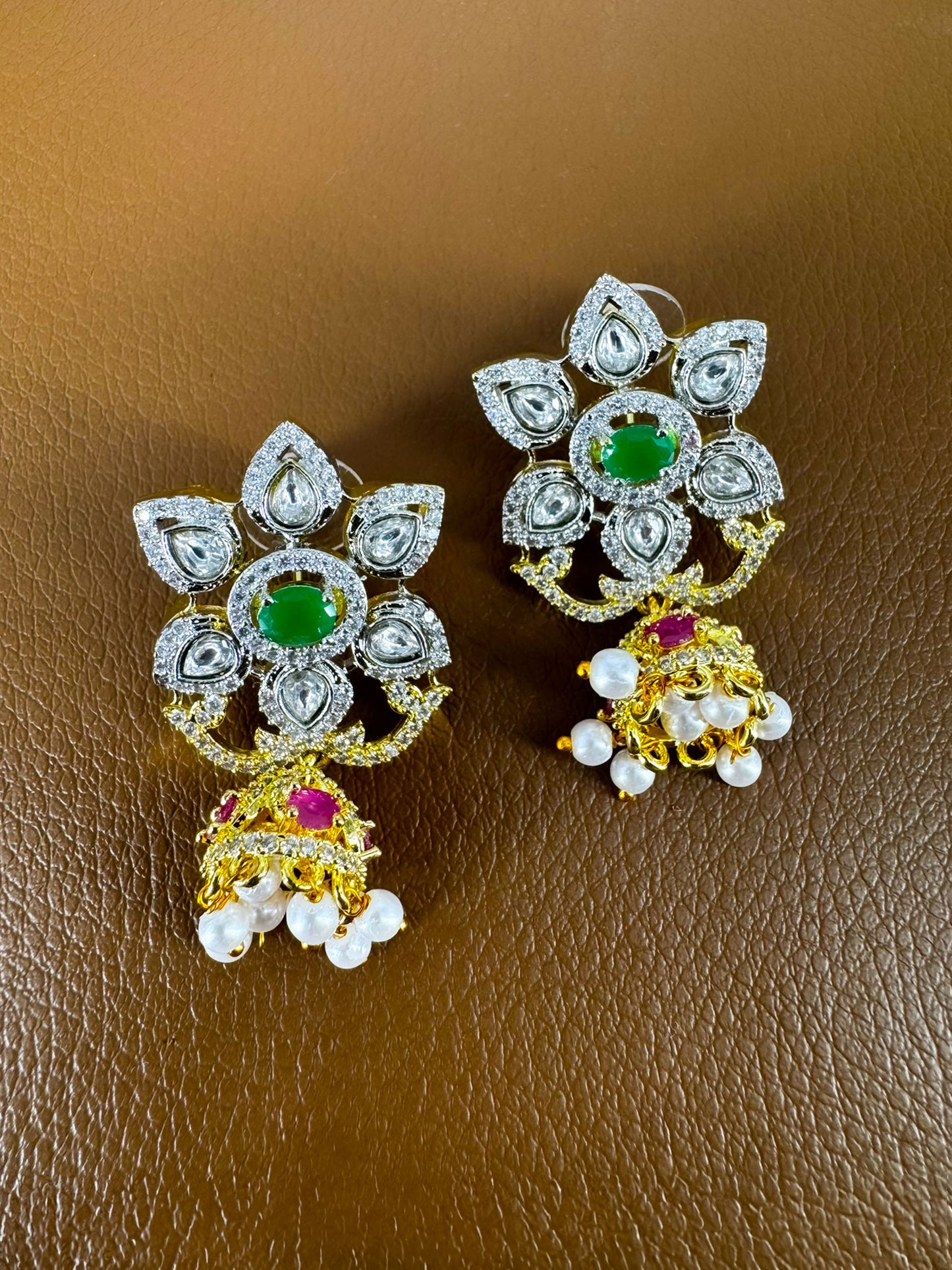 Gold Plated Ruby Pink AD Kundan Choker Jewellery Set
