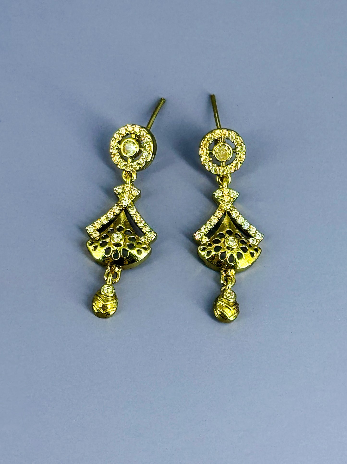 Gold Plated AD Minimal Traditional Jewellery Set