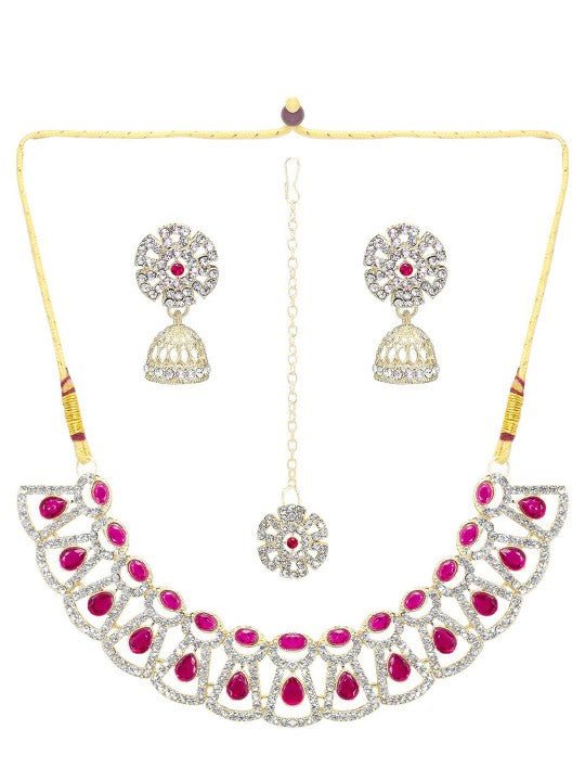 Red Floral Jewellery Set