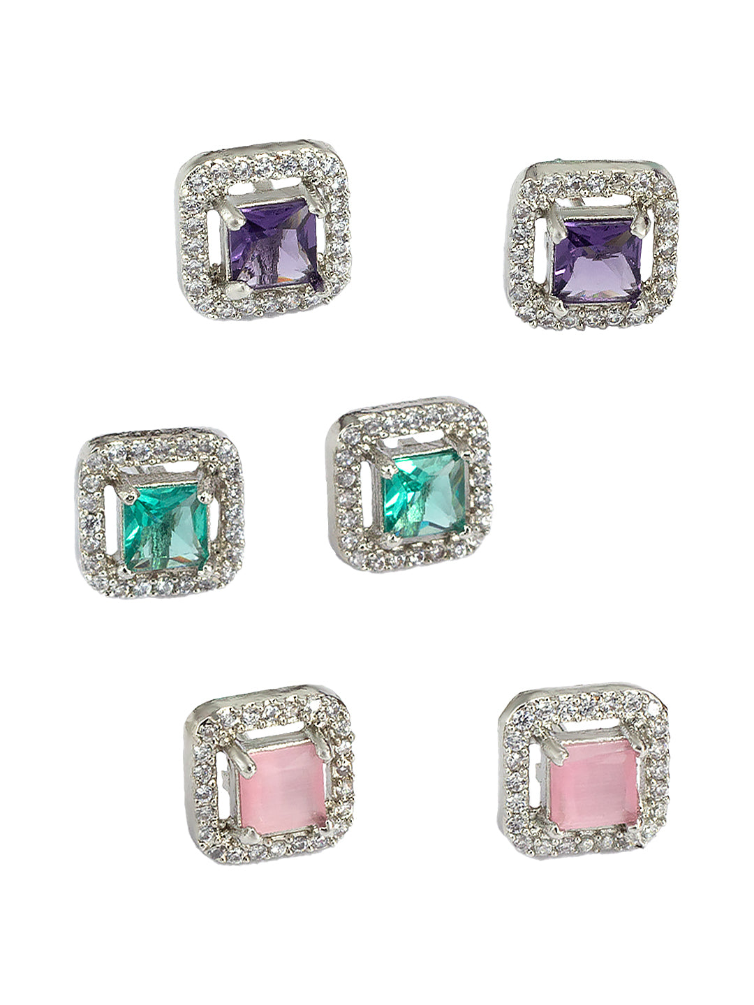 Pack of 3 Trendy AD Stud Earrings