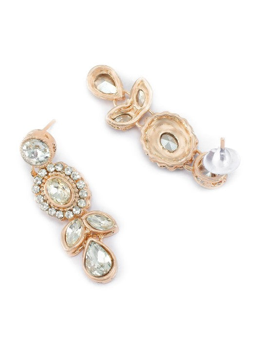 Rose Gold Plated CZ Studded Jewellery Set