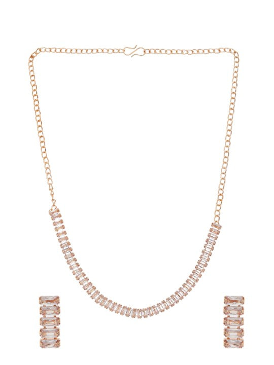 Rose Gold Plated CZ Jewellery Set