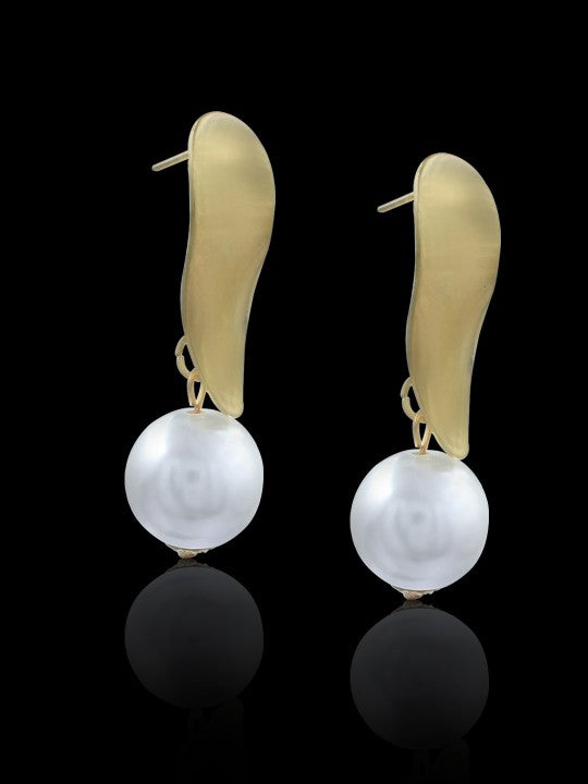 Gold Plated Beads Drop Earrings