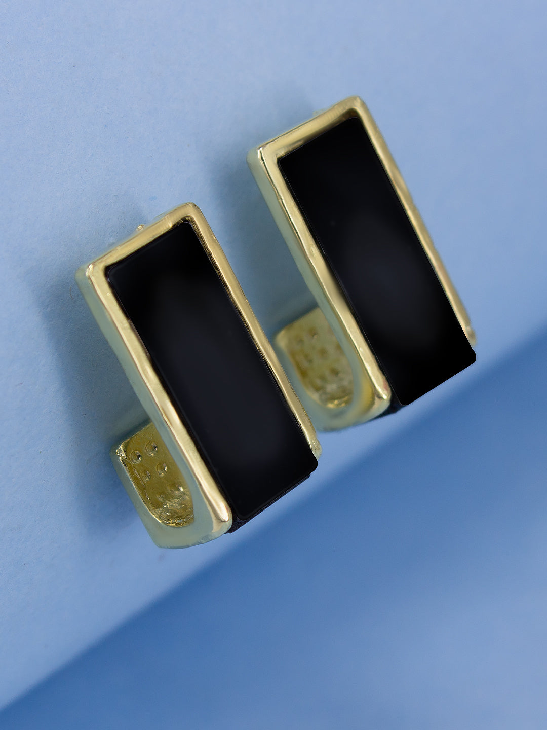 Black Contemporary Studs Earrings