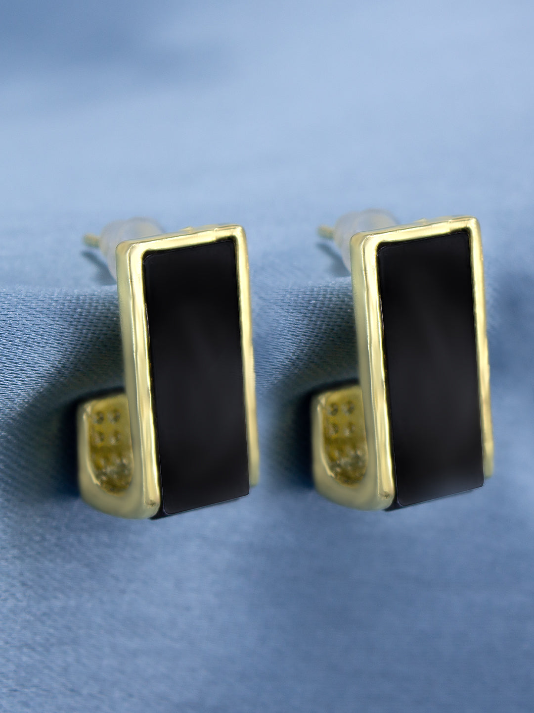 Black Contemporary Studs Earrings