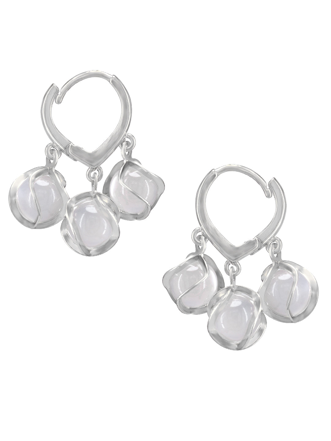 Silver Plated Contemporary Hoop Earrings
