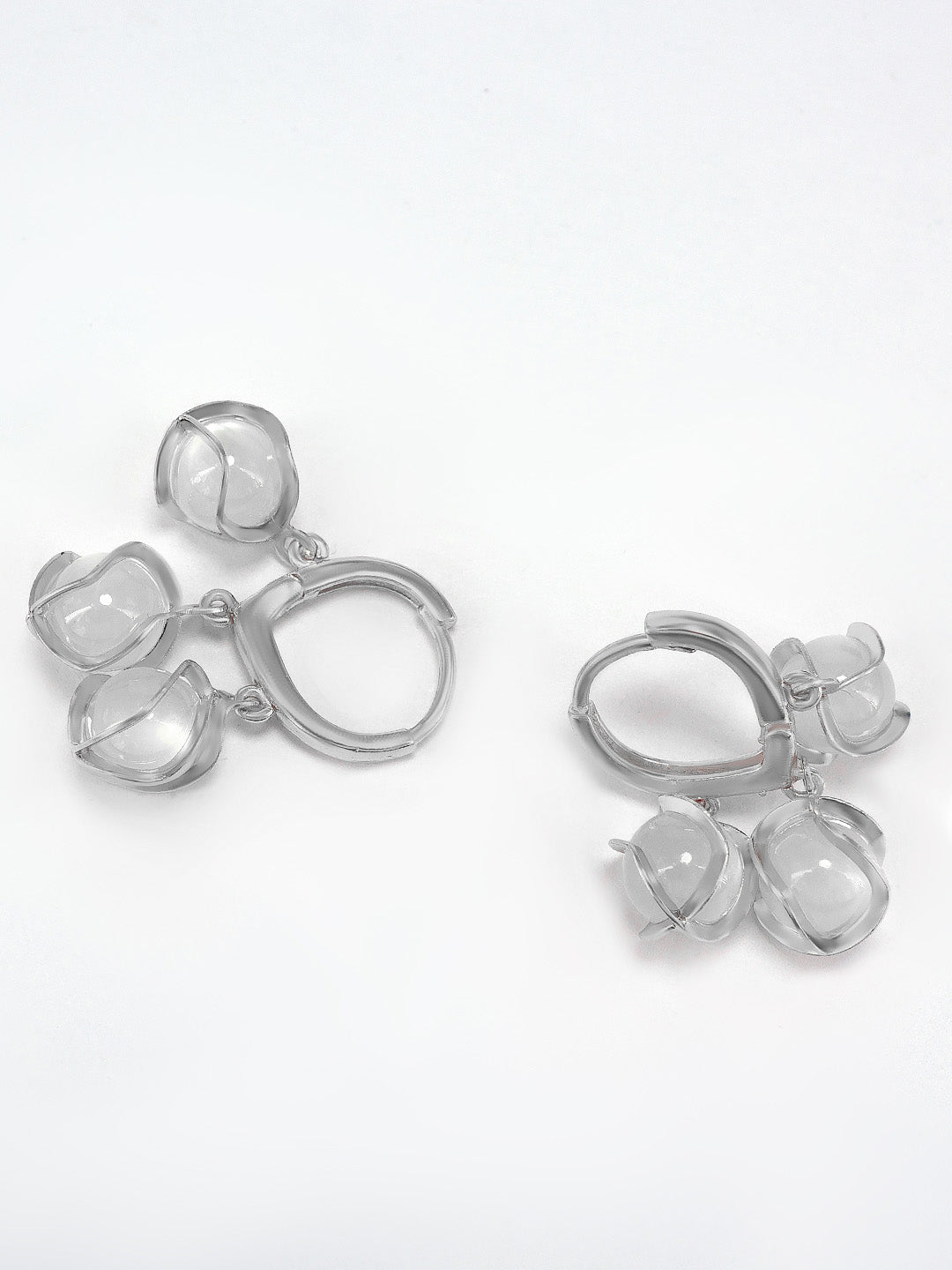 Silver Plated Contemporary Hoop Earrings