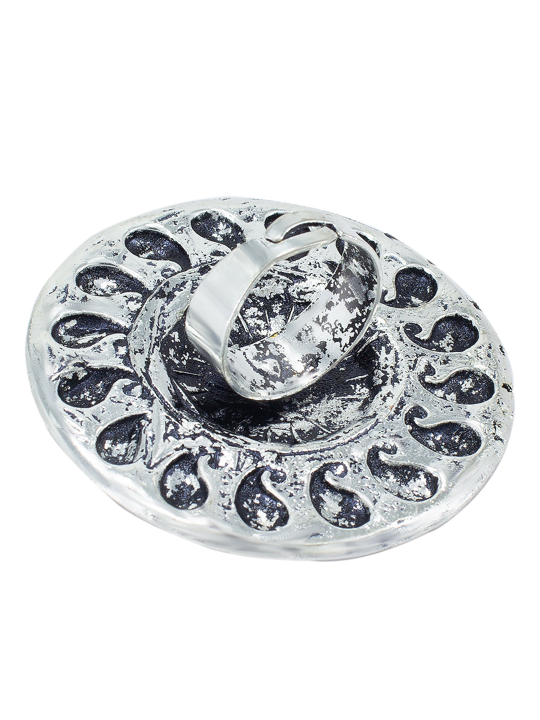 Oxidized Circular Adjustable Ring