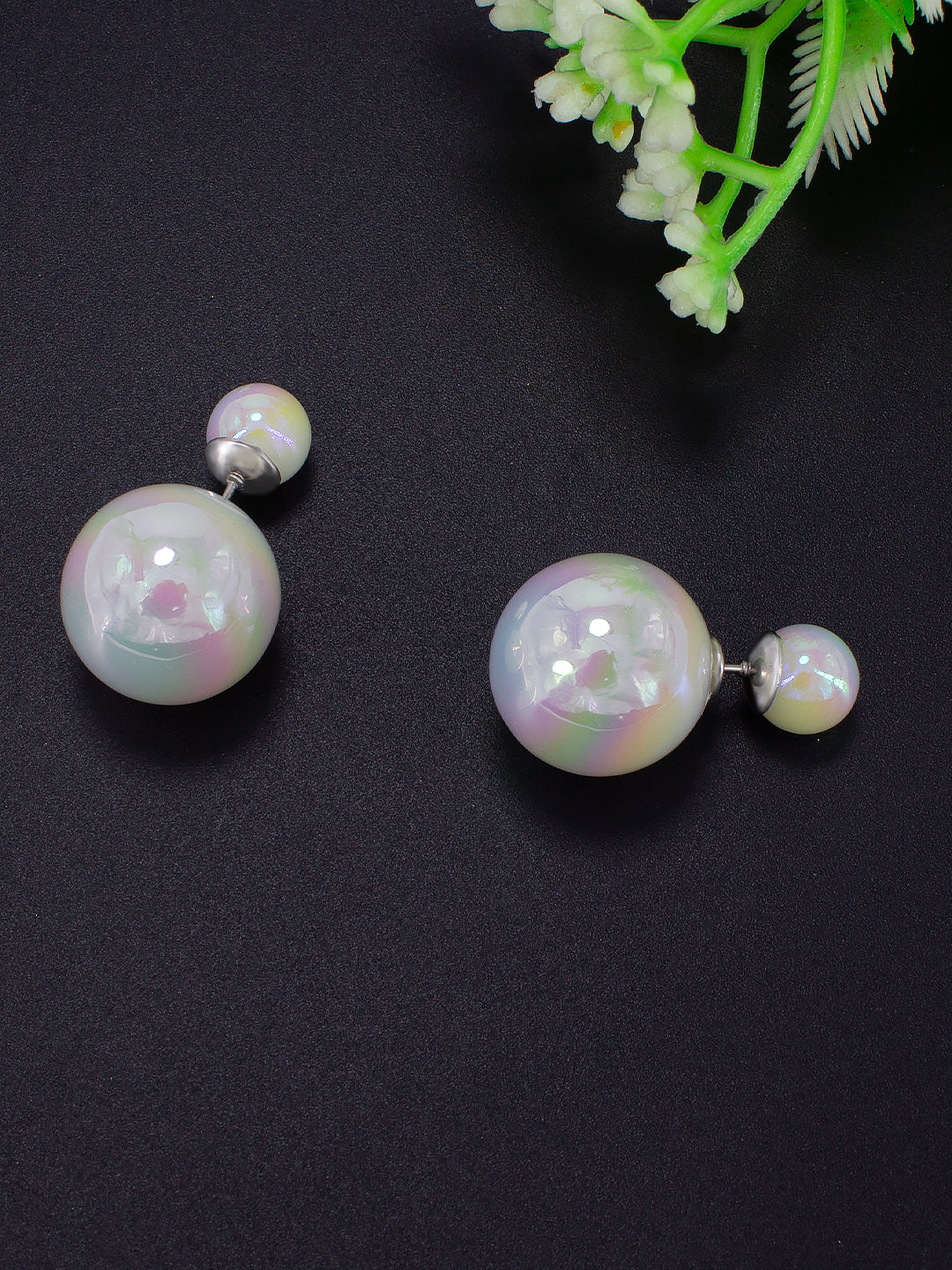 Double Sided Pearl Stud Earrings