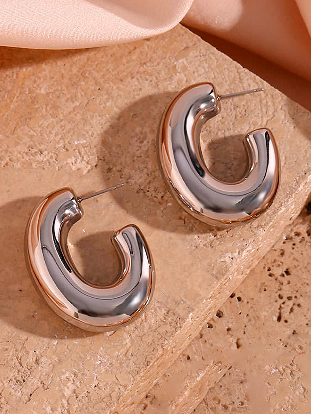 Chunky Half Hoop Earrings
