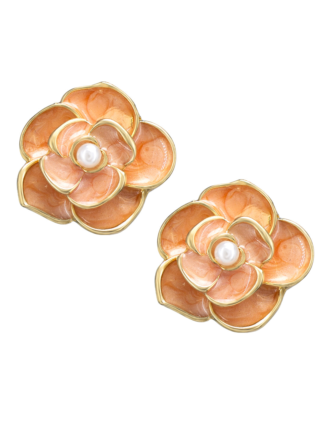 Gold-Plated Floral Studs Earrings