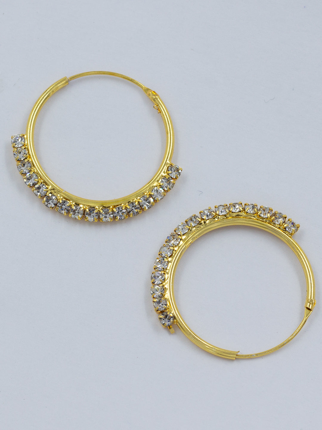 CZ Stone Hoop Earrings