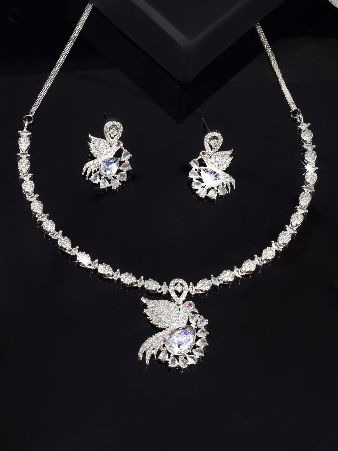 AD Bird Designer Sleek Jewellery Set with Earrings