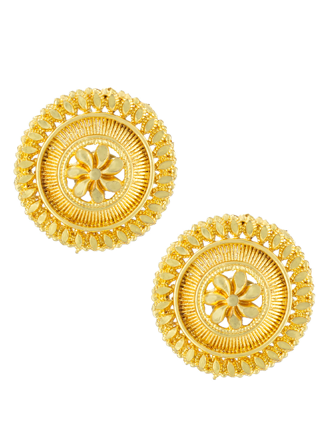 Gold Plated Floral Stud Earrings