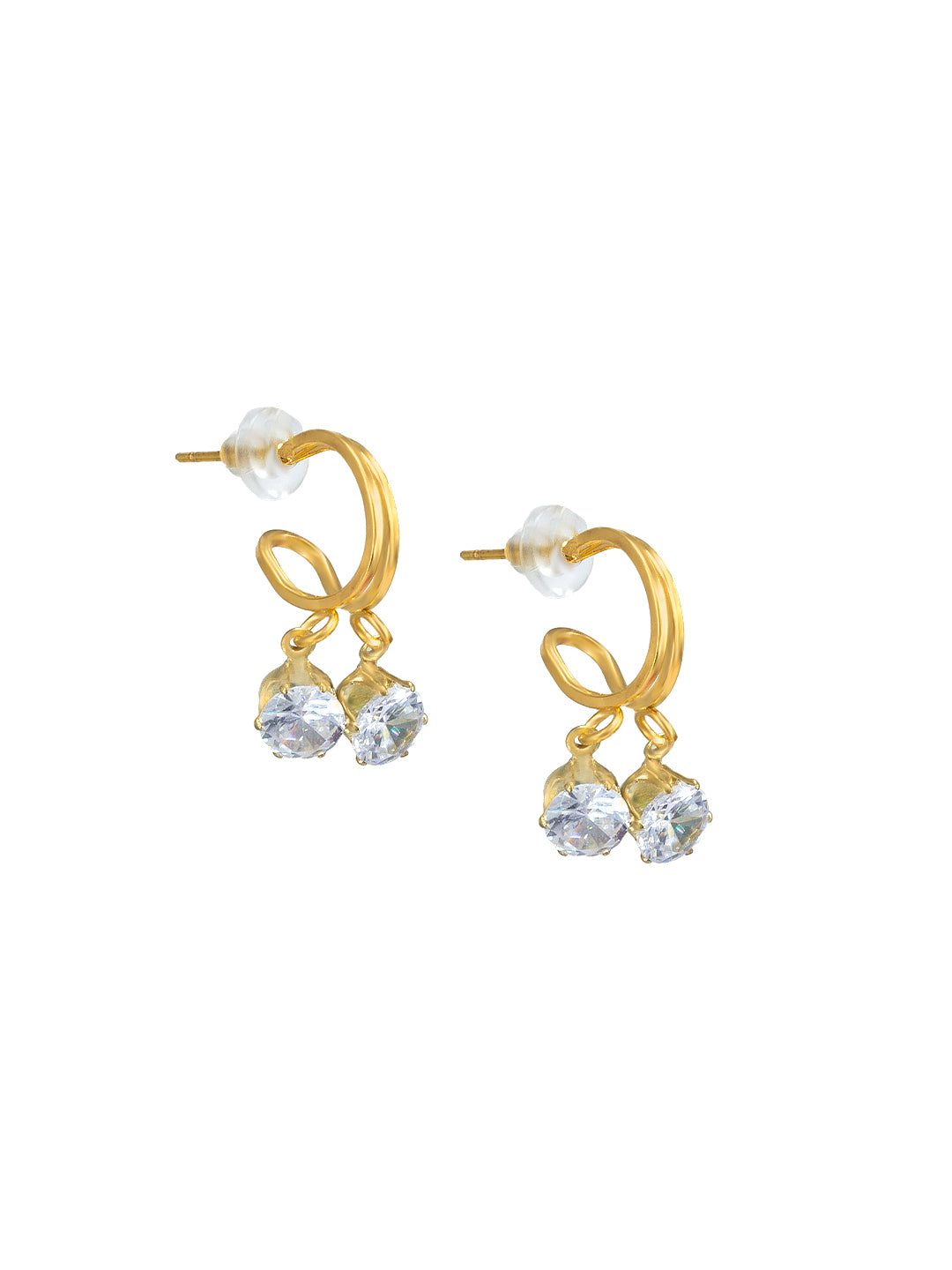CZ Half Hoop Earrings