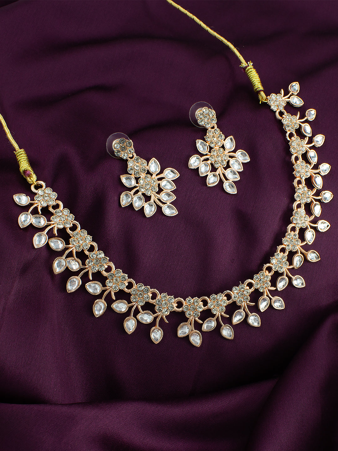 Floral Kundan Stone Jewellery Set