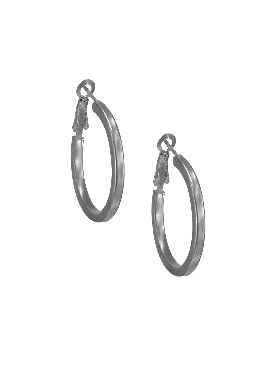 Grey Hoop Earrings