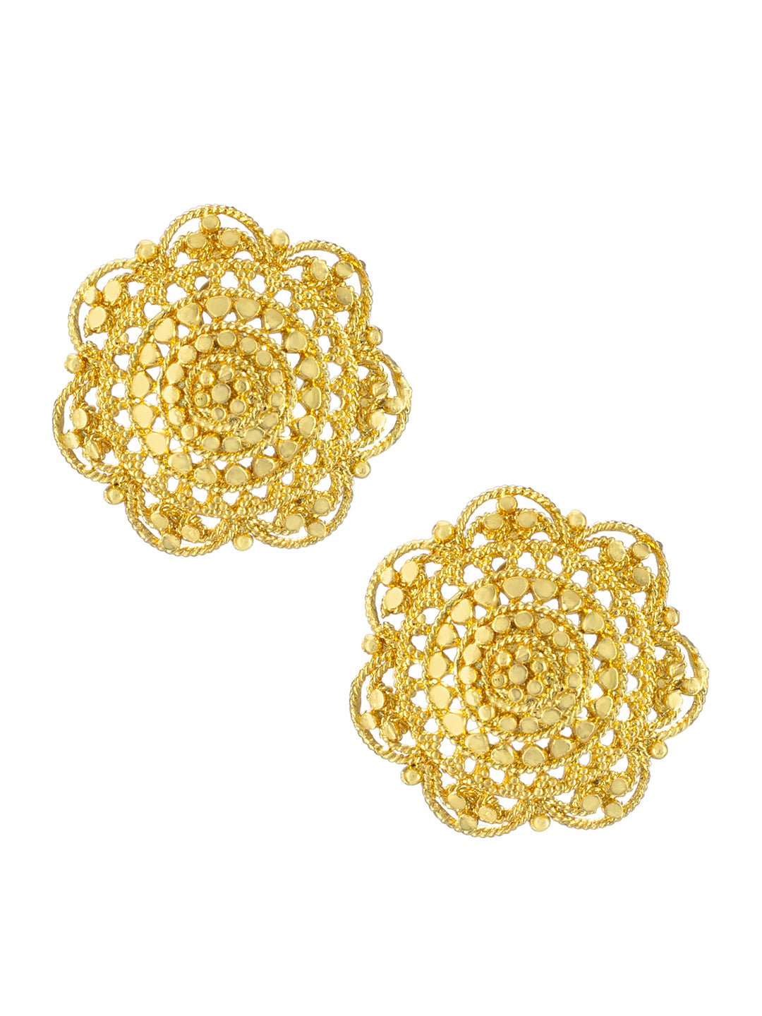 Gold Plated Floral Stud Earrings