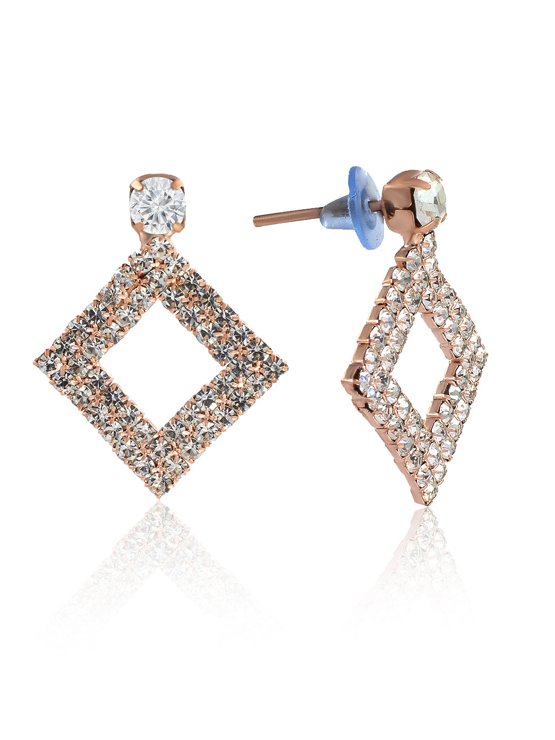 Rhinestone Square Drop Earrings