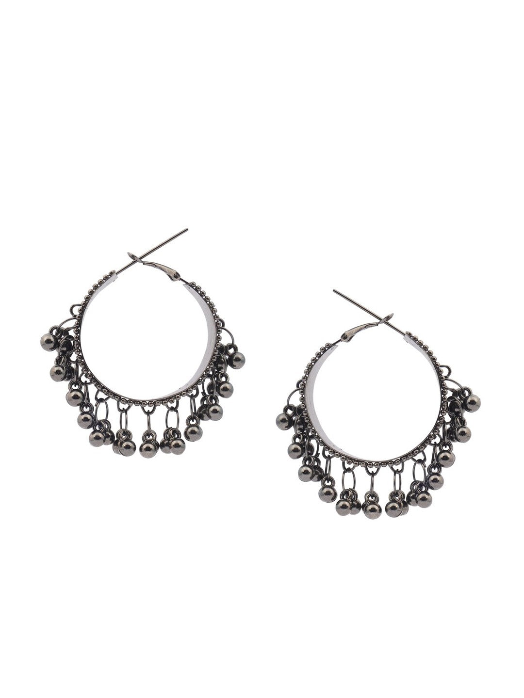 Oxidized Beads Drop Choker Jewellery Set