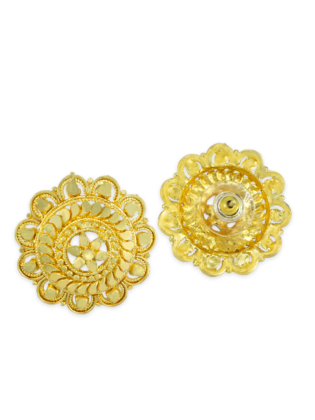 Gold Plated Floral Stud Earrings