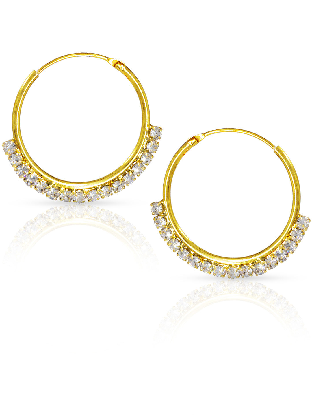 CZ Stone Hoop Earrings