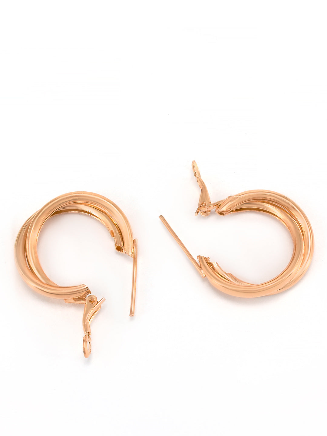 Rose Gold Plated Multi Hoop Earrings
