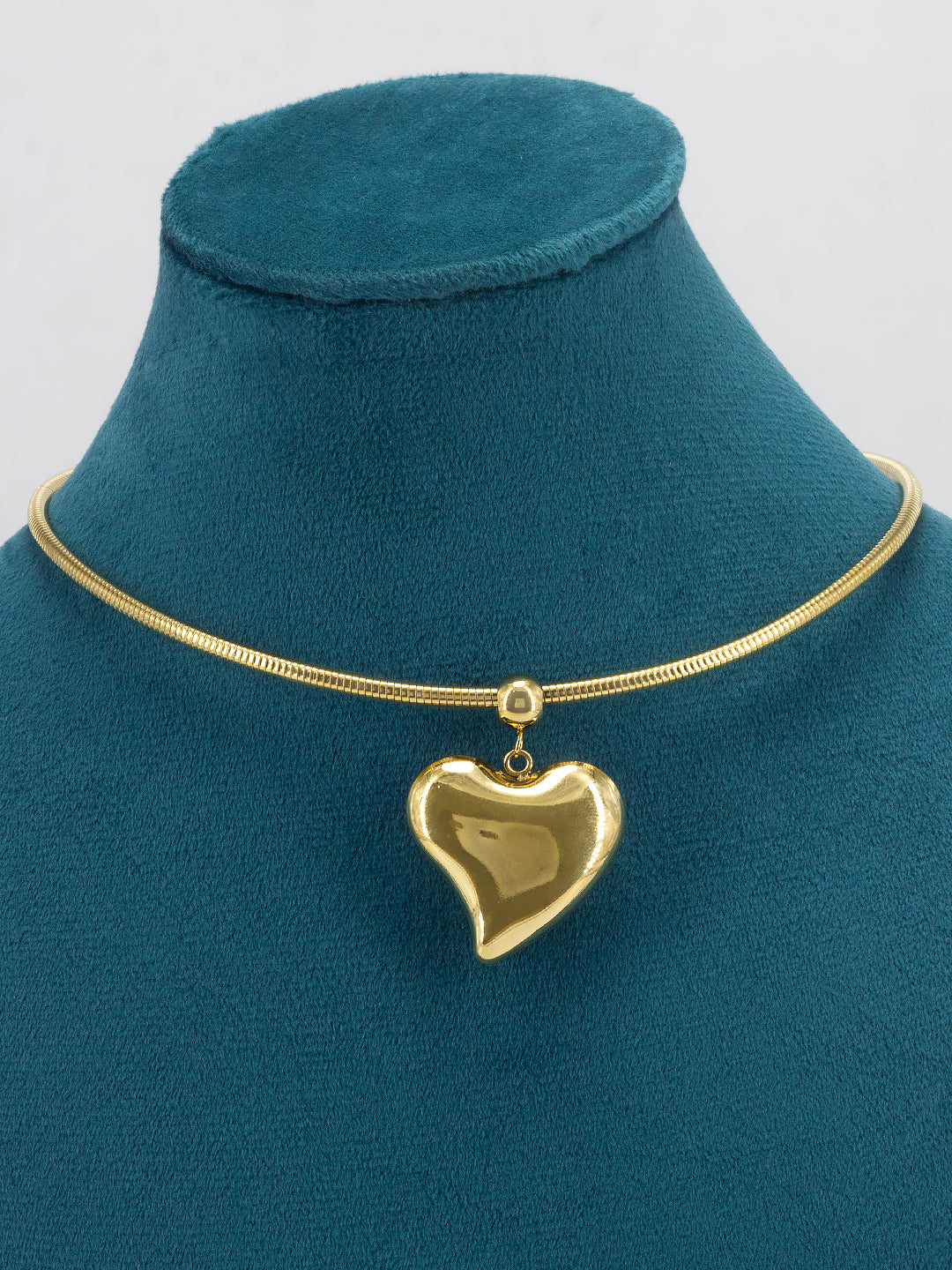 Anti Tarnish Trendy Stainless Steel Heart Hasli Choker Necklace