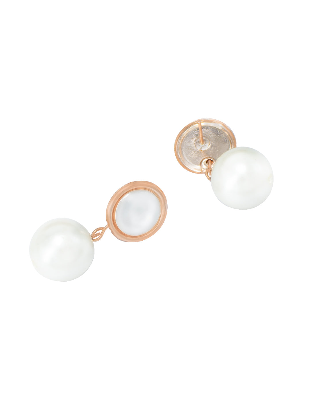 Circular Faux Pearl Drop Earrings