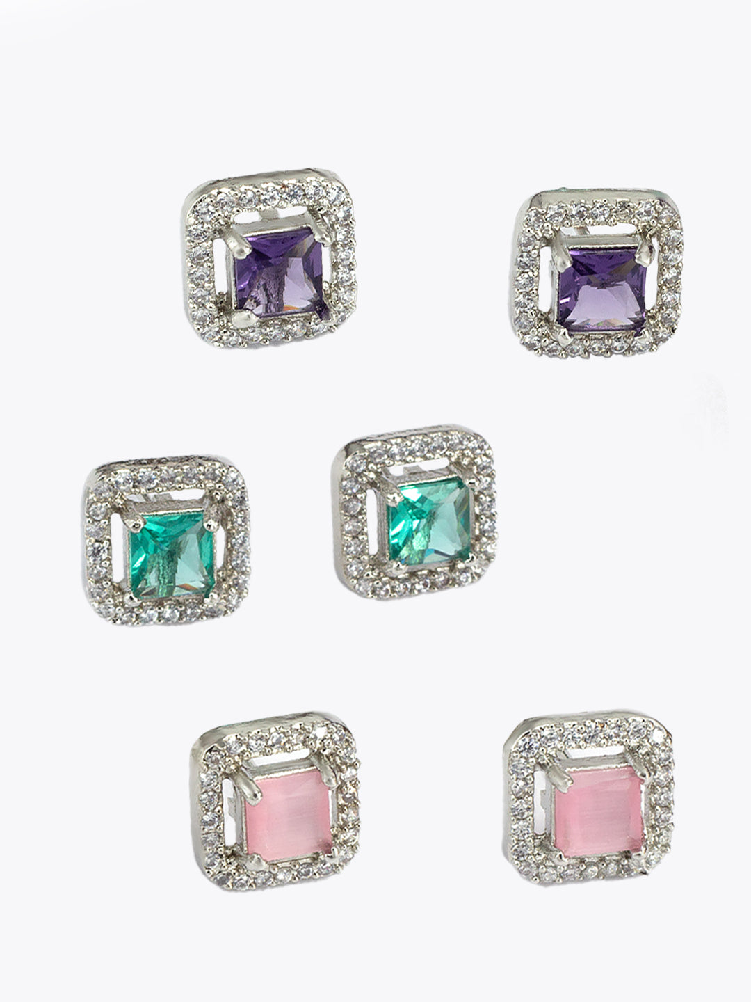 Pack of 3 Trendy AD Stud Earrings