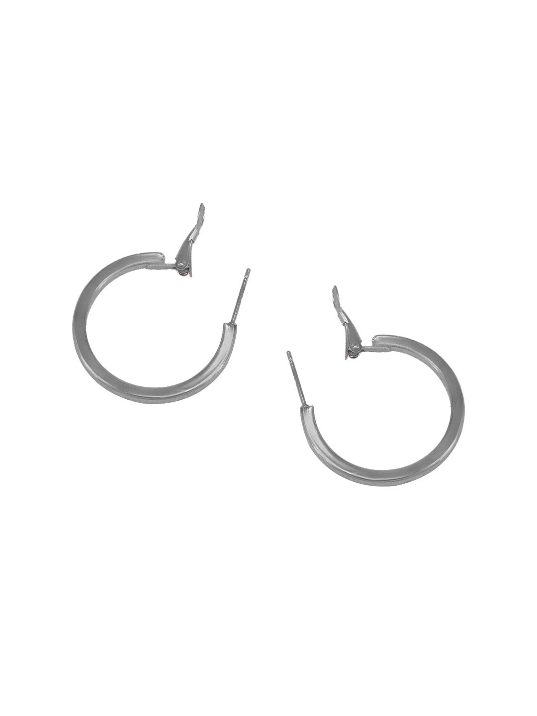 Grey Hoop Earrings