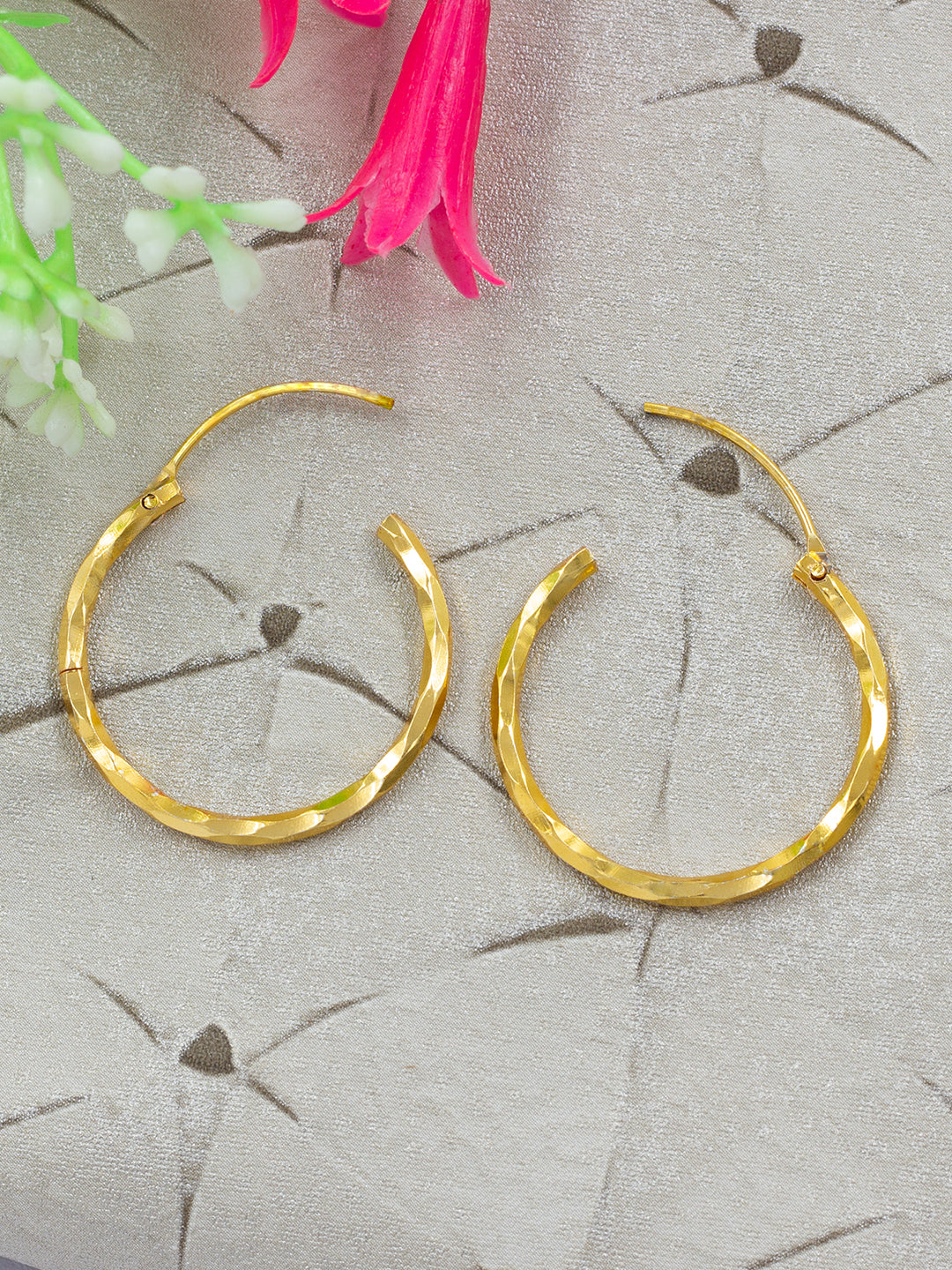 Gold Plated Circular Hoop Earrings