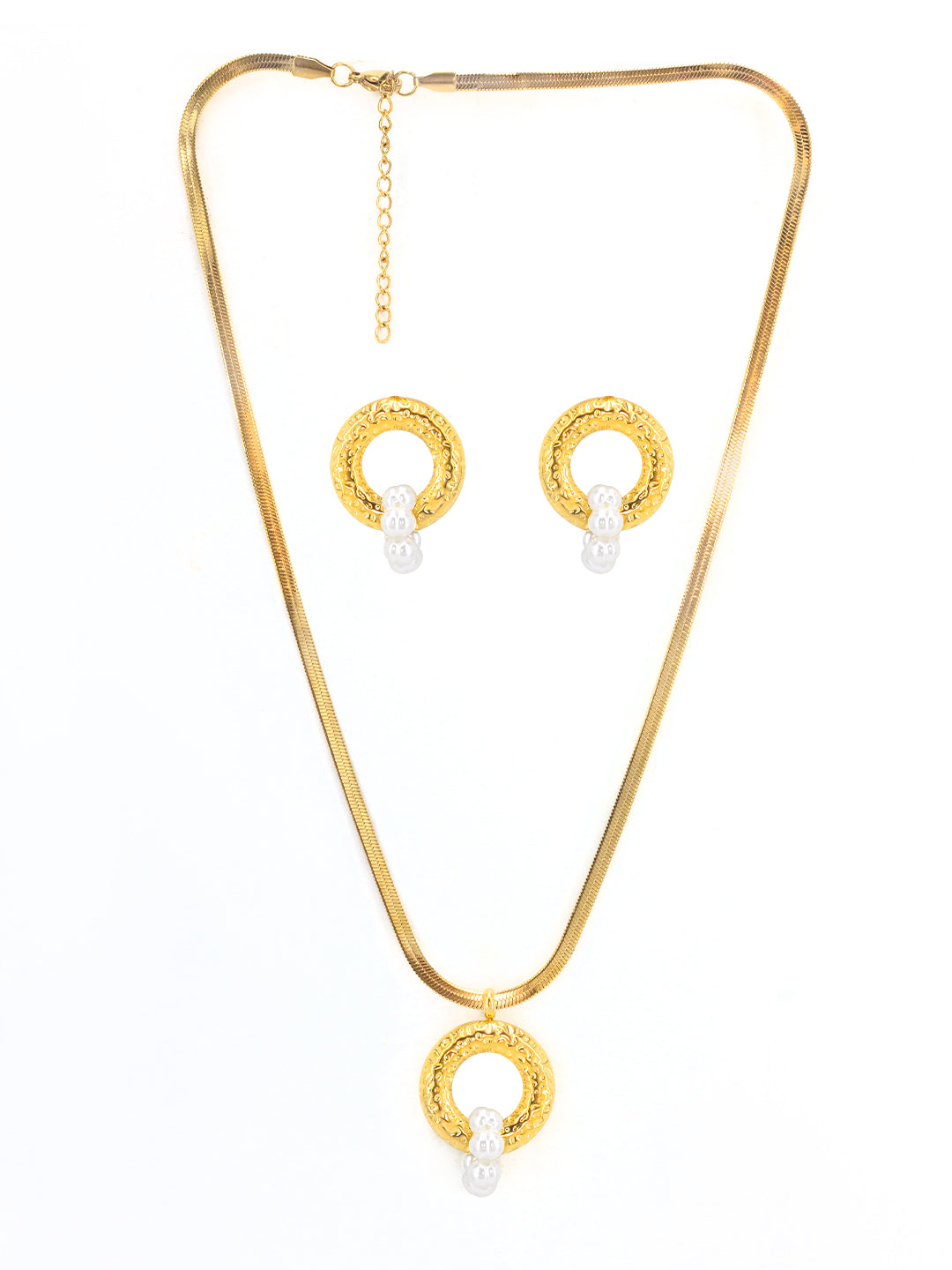 Stainless-Steel Trendy Flat Chain Jewellery Set