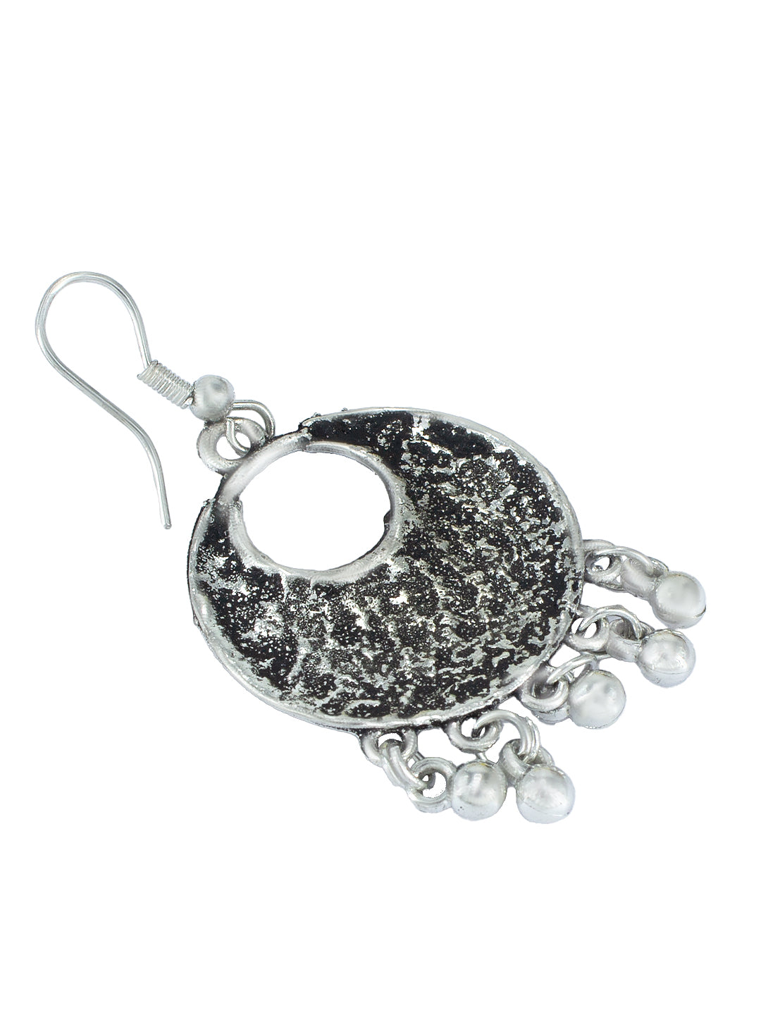 Oxidized Floral Drop Earrings