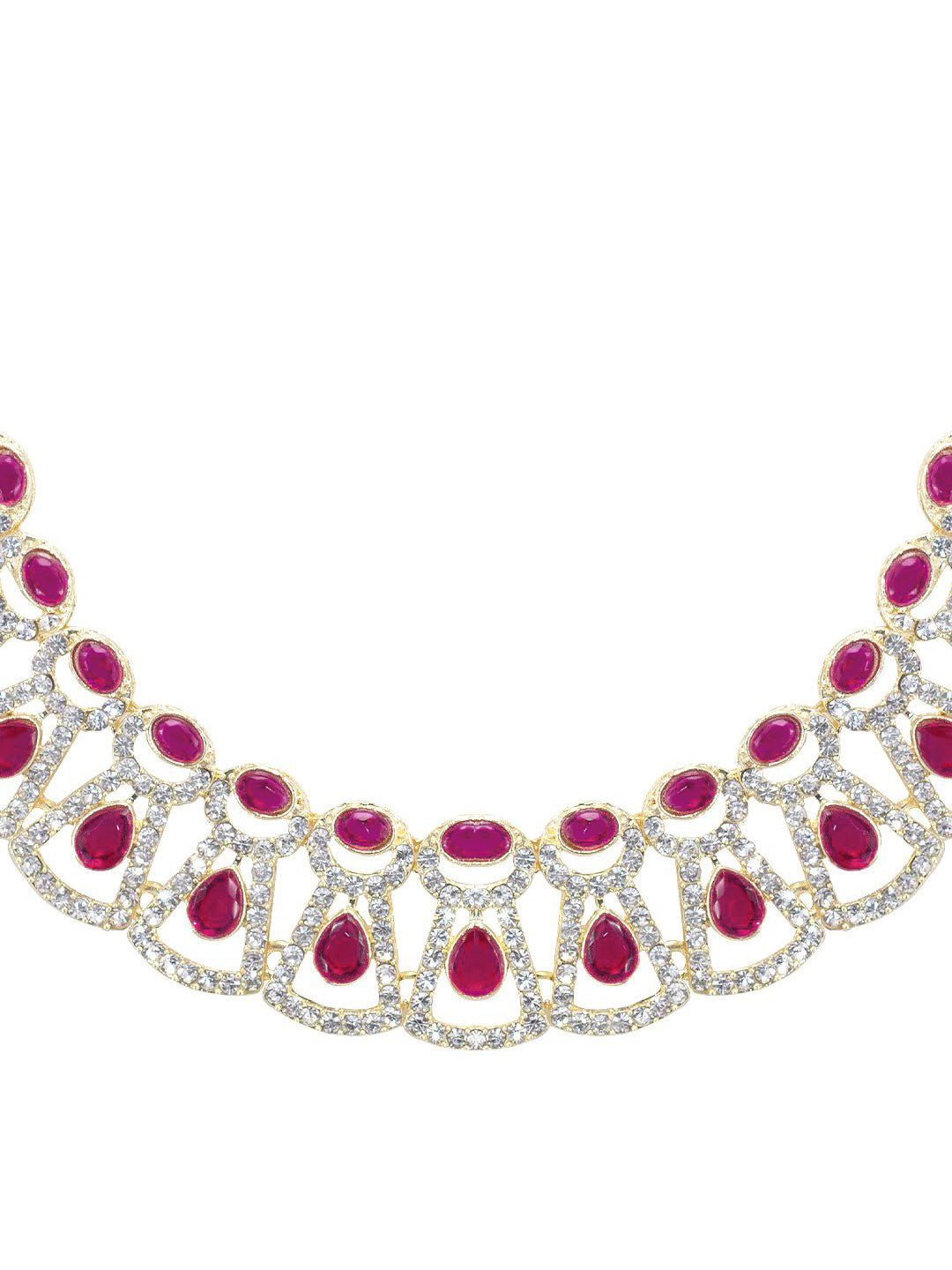Maroon Floral Jewellery Set