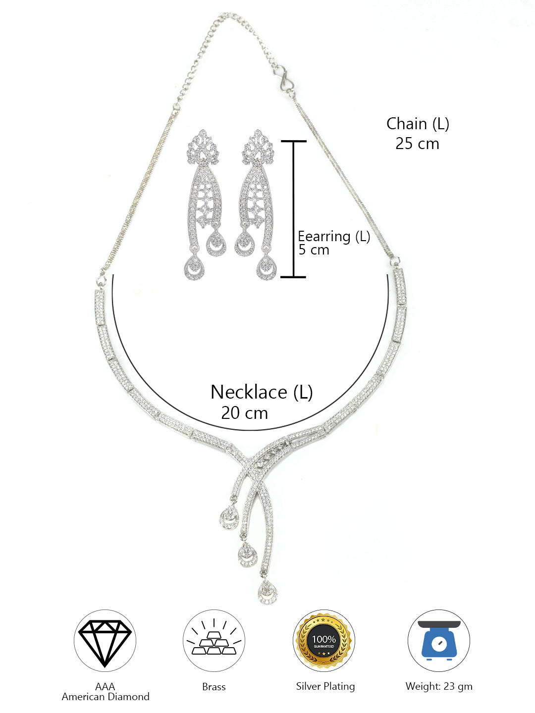 AD-Studded Designer Jewellery Set