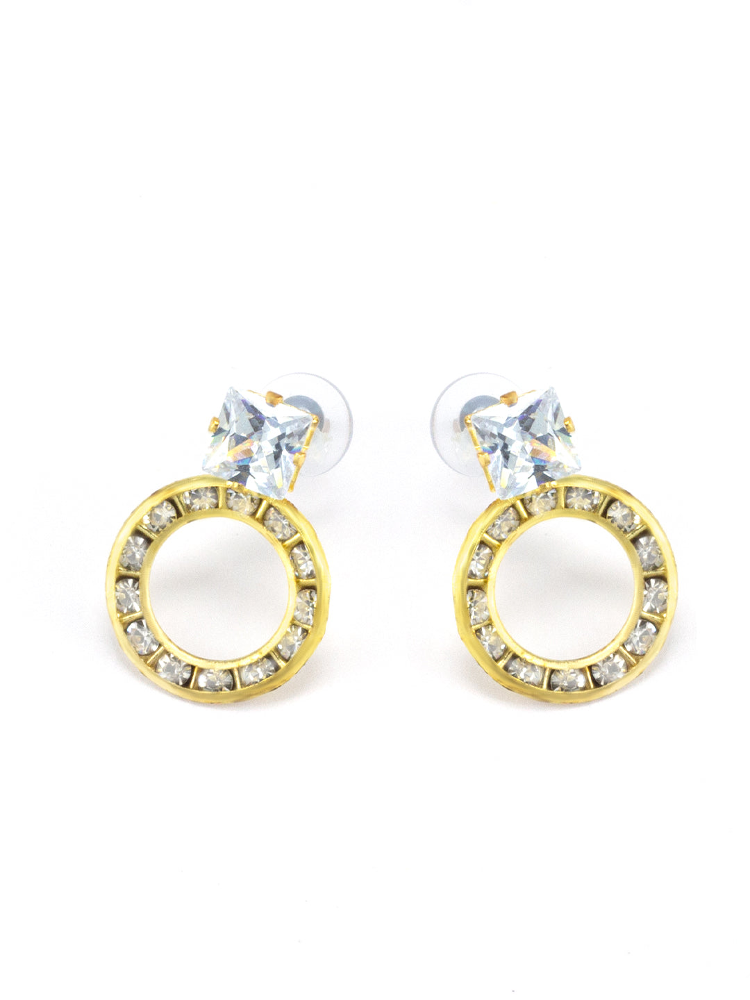 CZ Circular Drop Earrings