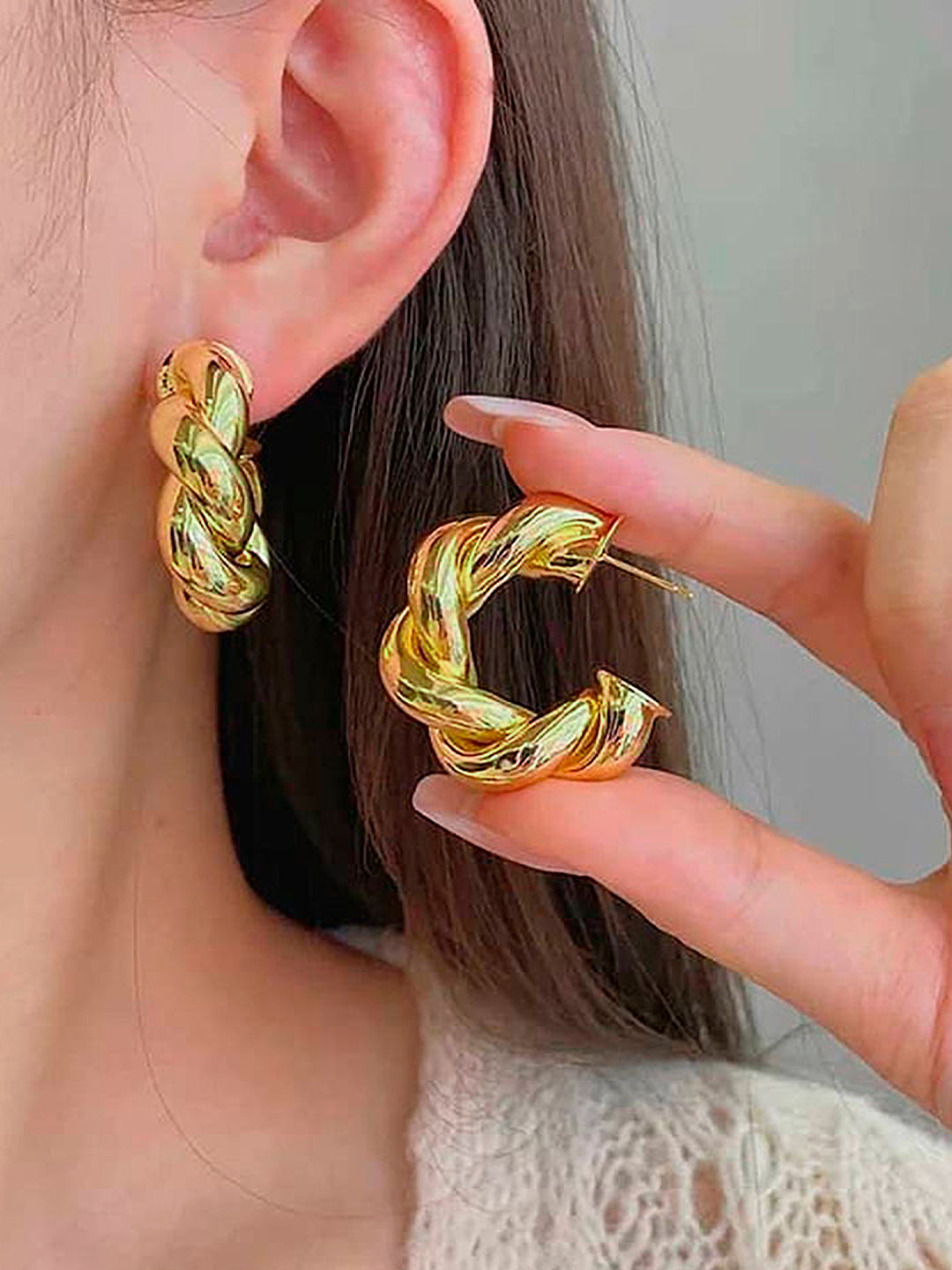 Chunky Half Hoop Earrings