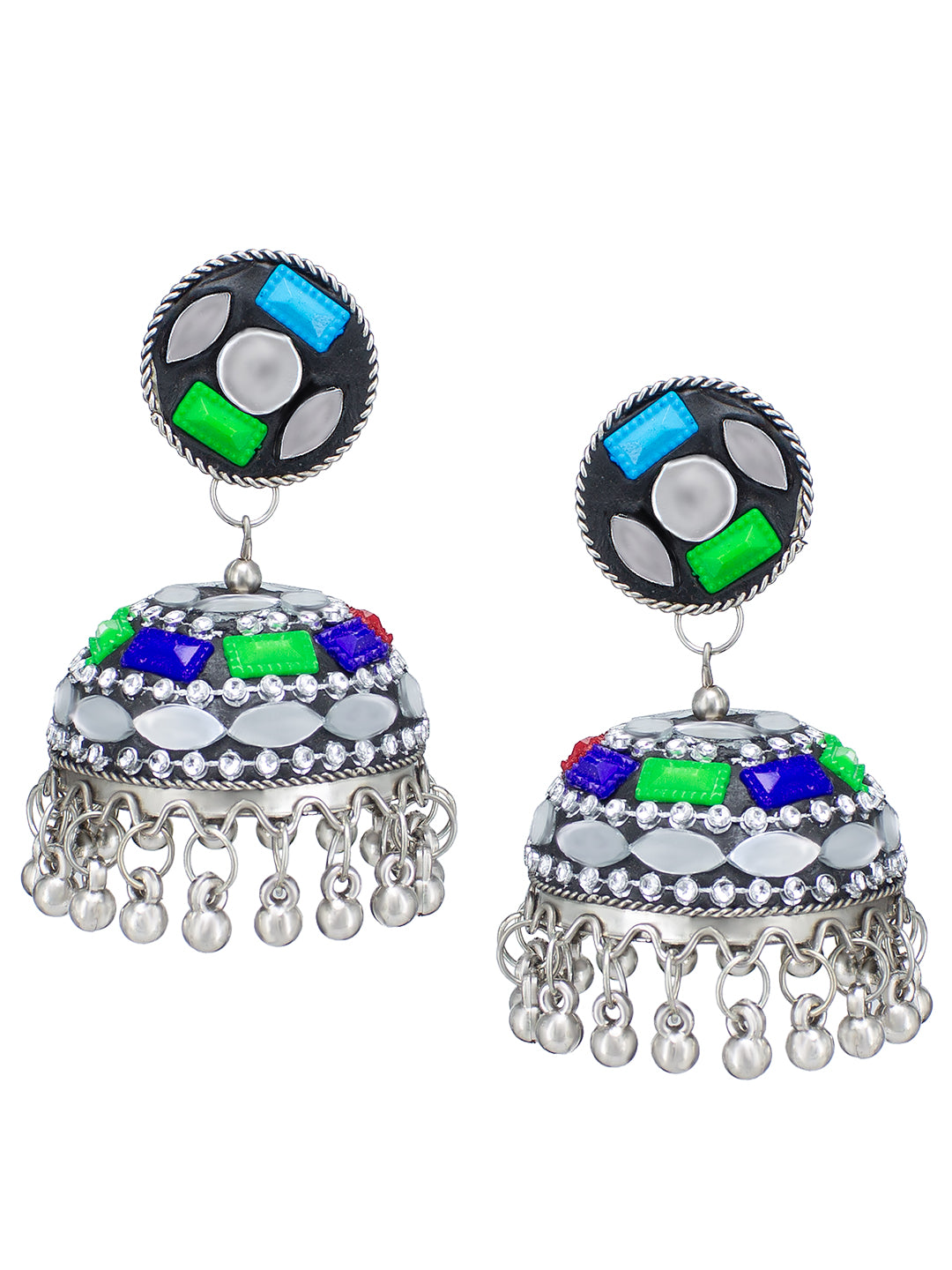 Multicolor Beads Drop Jhumka Earrings