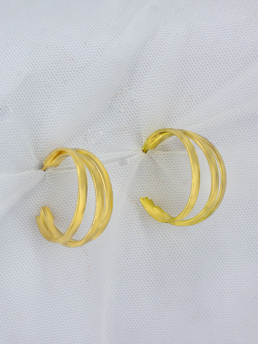 Gold Tone Half Hoop Earrings