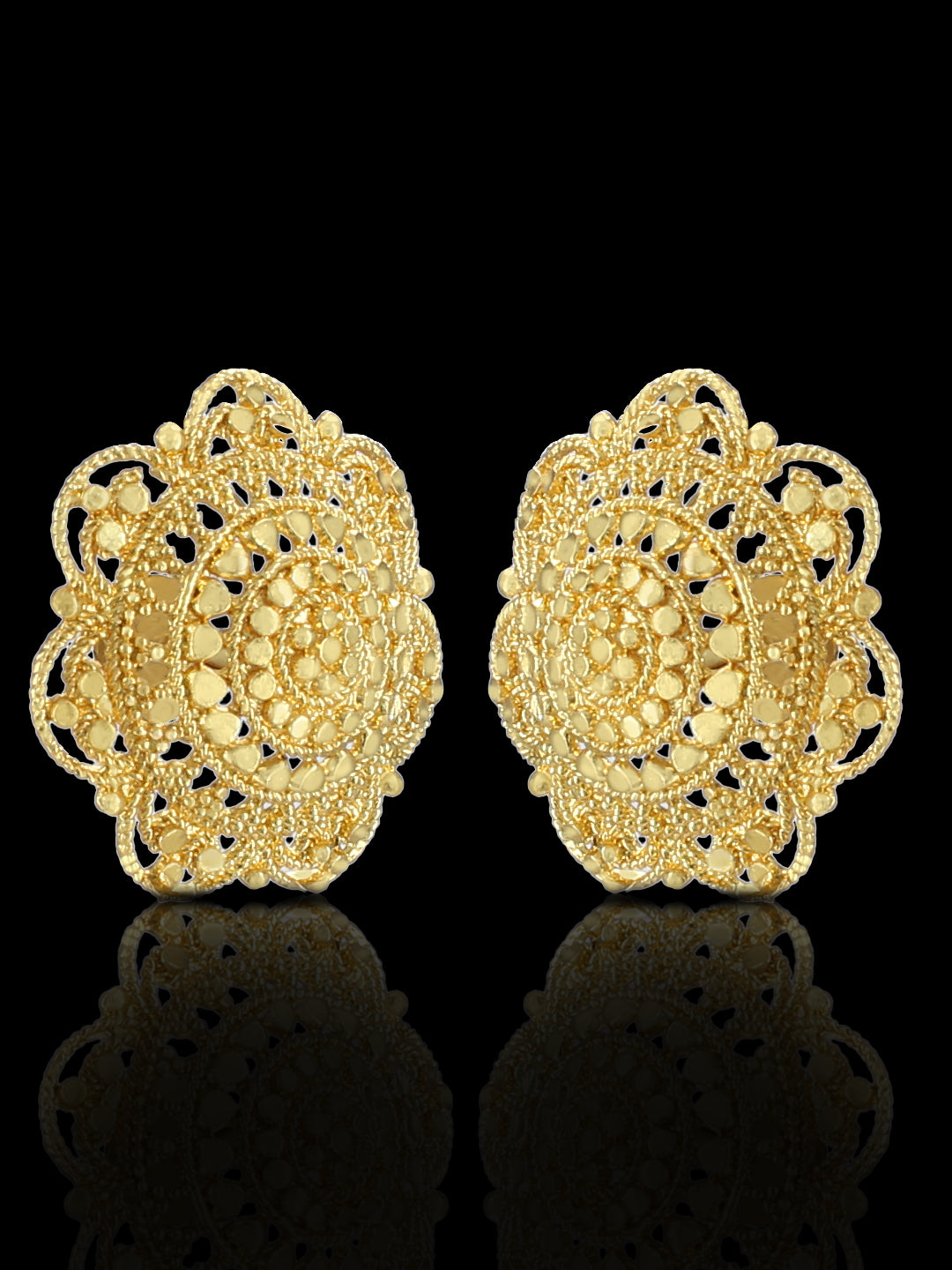 Gold Plated Floral Stud Earrings