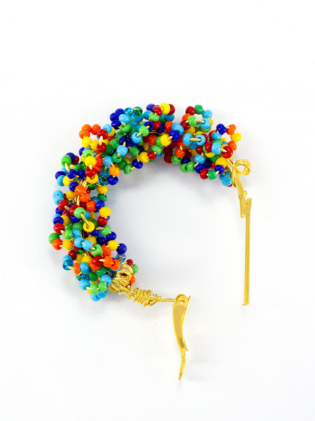 Multicolor Beads Hoop Earrings